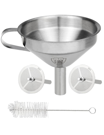 Resin Filter Funnel, Stainless Steel Funnel with Strainer & Brush | for Filtering and Recycling 3D Printer UV SLA/DLP/LCD Photosensitive Resins