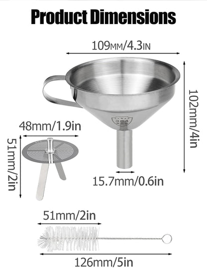 Resin Filter Funnel, Stainless Steel Funnel with Strainer & Brush | for Filtering and Recycling 3D Printer UV SLA/DLP/LCD Photosensitive Resins