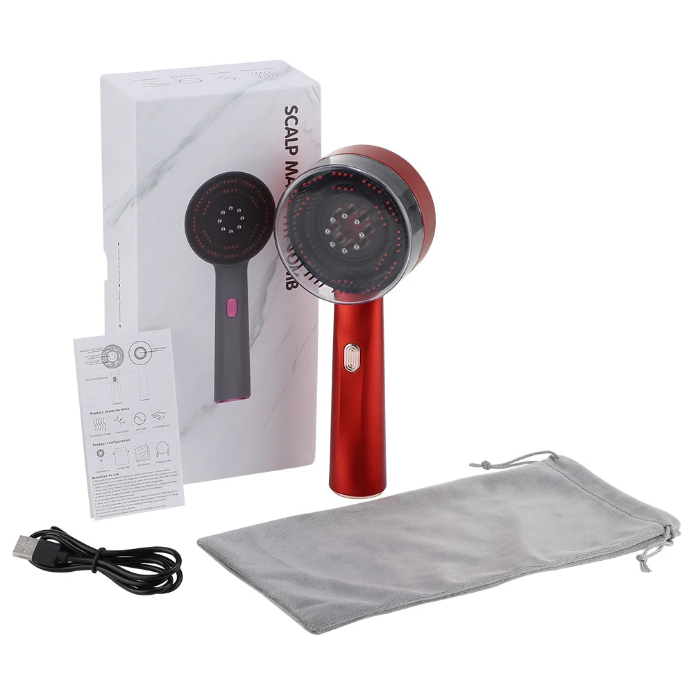 Electric scalp massage brush with box and accessories