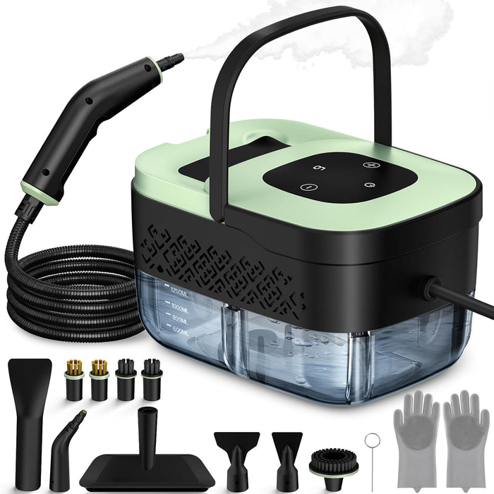 Steam Cleaner, Portable Steamer for Cleaning with 16pcs Accessories, 6-Level Adjustable, Handheld Steam Cleaner for Home, Tile, Dirt, Grout, Grease, Car Detailing